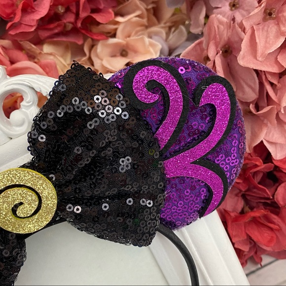 Minnie Mouse Ursula Little Mermaid Headband & Bow - Picture 7 of 12